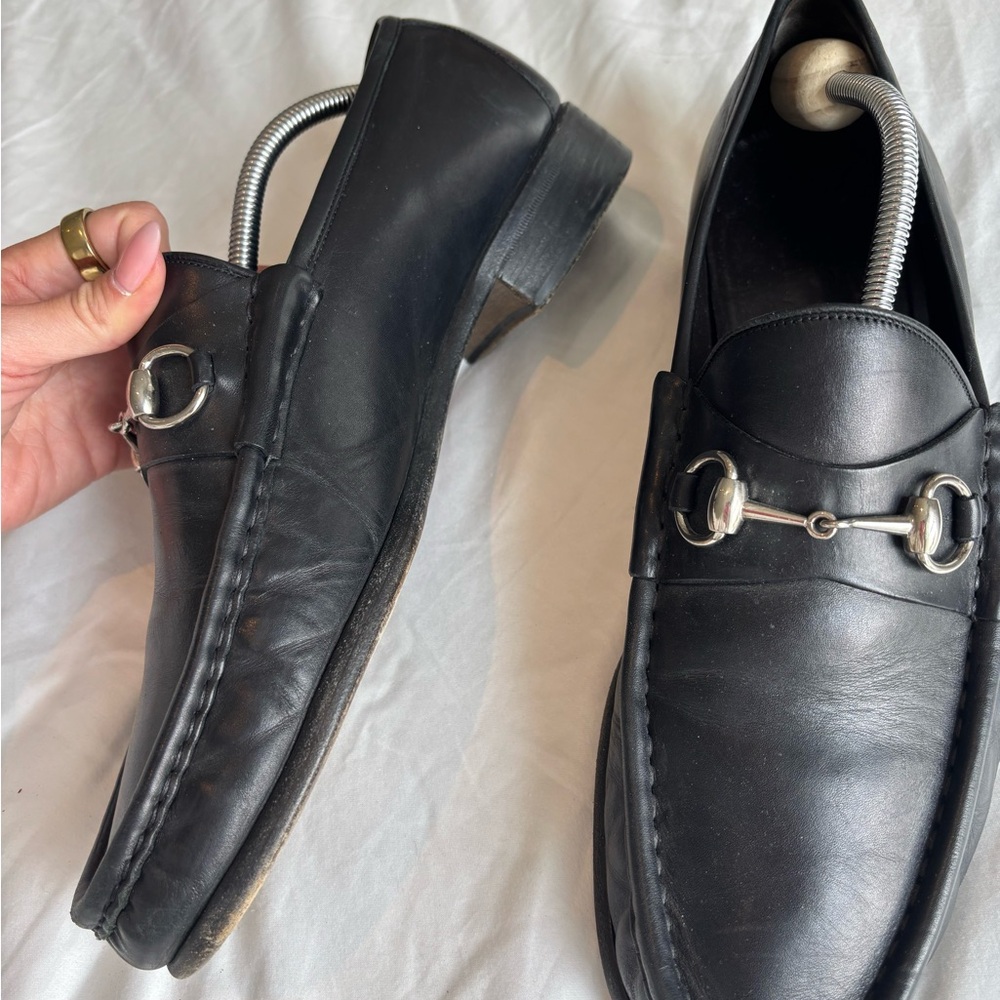 Gucci Black Leather Horsebit Loafers - Picture 2 of 6